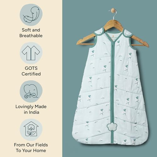 Image of NINTARABABY 1.5 TOG Sleep Sack - Organic Cotton | Soft, Breathable, Winter Swaddle, Wearable Blanket for Newborns (3-9 Months), Unisex Sleeping Bag, Gifts for Babies
