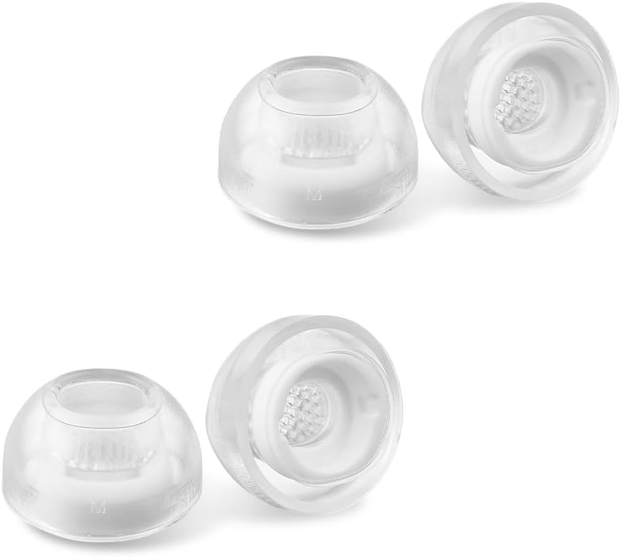 AZLA SednaEarfit Crystal for Galaxy Buds 3 Pro - Galaxy Buds Pro 3 Ear Tips - Premium Silicone Earbud Tips for Samsung Galaxy Buds 3 Pro -SMAPP-Certified- Noise Cancellation (2Pair) (Clear Pearl, M)