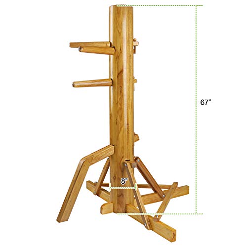 Flex Hq Adjustable Wing Chun Dummy Mook Yan Jong Ip Man Training Target Wood Base (Wood) #TOP1