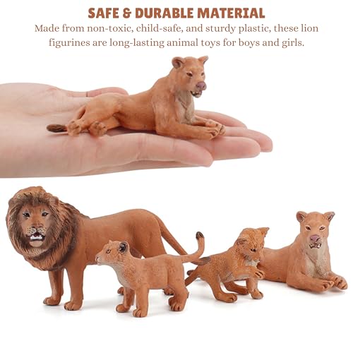 Image of Wildlife Lion Animals Toy for Kids | 6 PCS Realistic Safari Sher Animal Toys Lion Family Action Figurine Model Playset for Boys & Girls Birthday Gifts for Children Education | Decoration Items