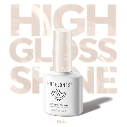 Image of modelones Beige White Gel Nail Polish 15ML, Hema Free Fall Soak-Off UV Gel Polish - 28+Days Long-Lasting Nail Art DIY Manicure Kit Home Salon Women Gifts