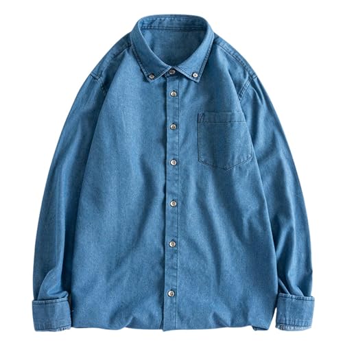Veste denim USTZFTBCL en coton vintage bleu et manches longues au design polyvalent unique