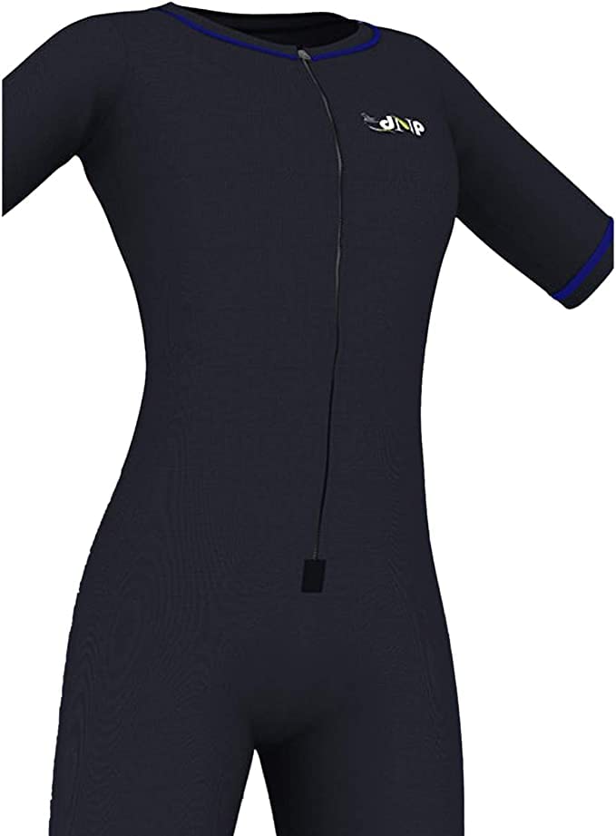 lapervaWomen Workout Sauna Suit Hot Sweat Fitness Tracksuit for Sport, Short Sleeves Gym Suit Slimming Sweat Body Shaper - Black