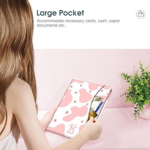 Image of Fintie Folio Case for iPad Pro 11-inch (M5) 2025 / (M4) 2024 - Multiple Angles Viewing Stand Protective Cover with Pencil Holder & Pocket, Auto Wake /Sleep, Strawberry Cow