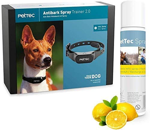PetTec Trainingshilfe für Hunde mit sanftem Sprühsignal || Halsband aus Silikon || Stoppt Hundebellen