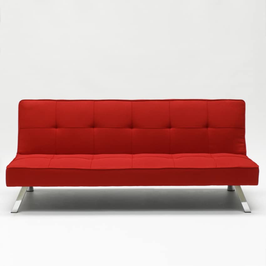 Canapé Convertible 2 places Clic Clac en tissu design moderne Gemma - Rouge
