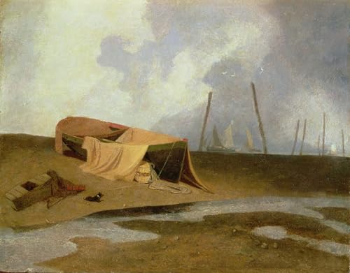Affiches d'art bateaux sur la plage pour une décoration de salon apaisante 60x90