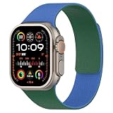 ZIZUCHLE for Apple Watch マグネットバンド シリコン 防水 49mm/46mm/45mm/44mm/42mm/41mm/40mm/38mm アップルウォッチ バンド シリーズ Ultra2/Ultra/10/9/8/7/6/SE/SE2/5/4/3/2/1 スポーツ おしゃれ メンズ レディース（44mm/45mm/46mm/49mm、ブルーとグリーン)