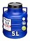 Garronda 5 Liter Weithalsfass aus BPA-freiem Futtertonne Fass Universalfass Lebensmittel Fass Regenfass für Garten Regentonne mit Deckel Regenwassertonne für Garten Wassertonne GD-0078, Blau