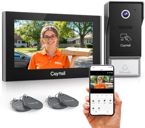 Caytail WLAN Video Türsprechanlage 2-Draht mit Kamera und Türöffner, 7" IPS Touchscreen, WIFI6 Dualband Gegensprechanlage, 1080P HD türklingel mit kamera, Tuya App, Personenerkennu