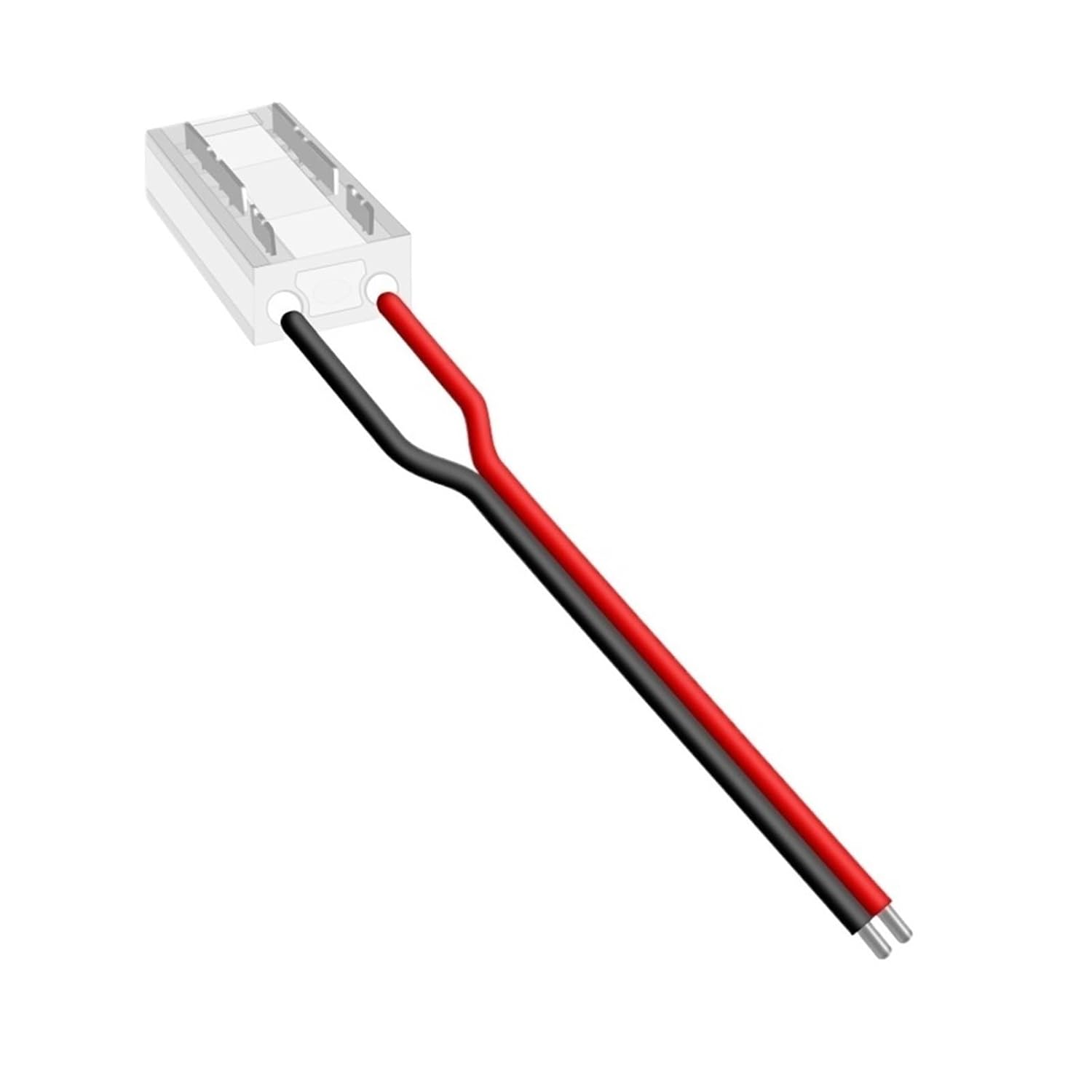 3 Pieces COB LED Light bar end Clear solderless Cap Right Angle Connector Wire(4pin for CCT)