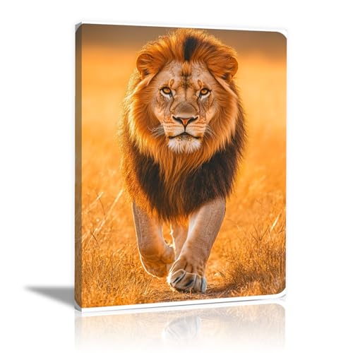 Art mural moderne lion sur toile pour relooker un mur de salon vide