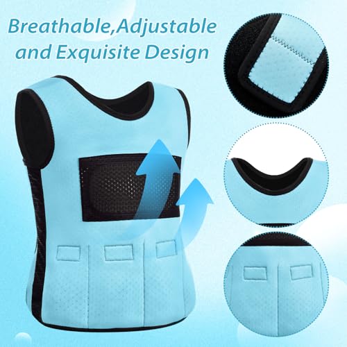 Image of Janmercy Weighted Vest for Kids Ages 2 to 9 Adjustable Neoprene Compression Vest Removable Weights Breathable Comfort Toddler(Solid Color,Small,Blue)