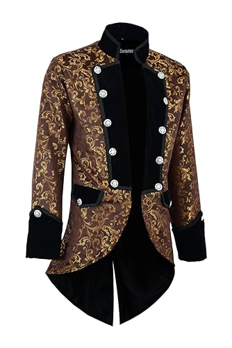 Prime Quality Mens Steampunk EMO Tailcoat Jacket Velvet Gothic VTG Victorian/Tail Coat/USA Sizes2