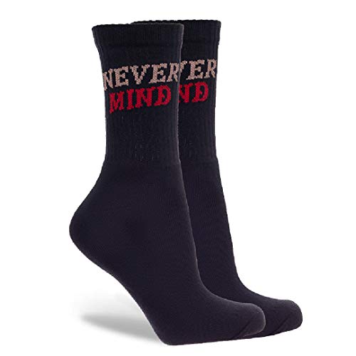 Kit com 5 Pares de Meias Cano Alto Estampada Divertida 38 ao 43 (Never Mind/Crocodilo/Matemático/Lik