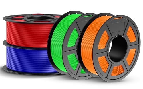 Image of JAYO PETG Filament 1.75mm Bundle 4.4KG, Strong Toughness PETG 3D Printer Filament, Dimensional Accuracy + /- 0.02 mm, Fits for Most FDM 3D Printers (Red, Blue, Orange, Green)