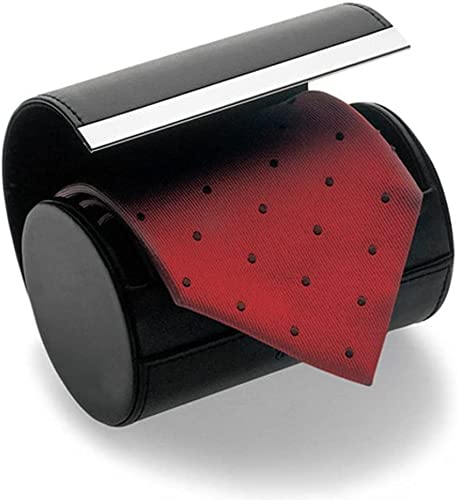 Yy Yearchy Men's Necktie Travel Case, Tie Anti-Wrinkle Organizer Box - Formal Cylinder Shape (Black) #TOP2