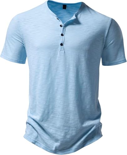 Image of Men's Fashion Henley Neck Half Sleeve T-Shirts