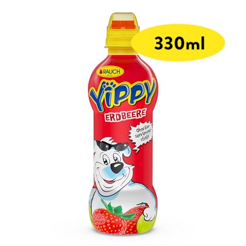 Yippy Erdbeere | der fruchtig farbenfrohe Kinderspaß | mit 5 Vitaminen und Calcium | 6x 330ml PET Flasche