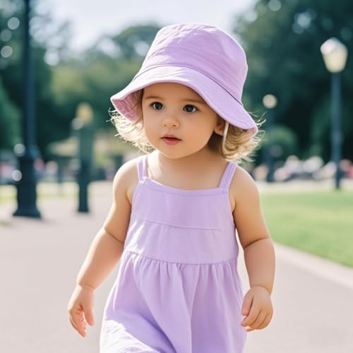 LLmoway Baby Sun Hat Toddler Bucket Hats for Boys Girls Summer Beach UV Protection Lightweight Kids Summer Hat with Strap4