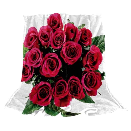 Plaid fleur de rose couverture chaude et douce pour lits et canapés