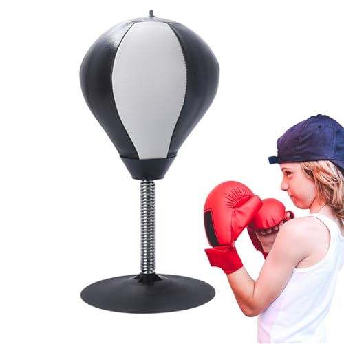 Saco de Boxeo de Escritorio - Pelota de Boxeo Resistente para aliviar el estrés | Bolsa de Resorte de PVC Resistente con Base de Fuerte, Incluye Bomba para Escritorio de Oficina, Gimnasio en c