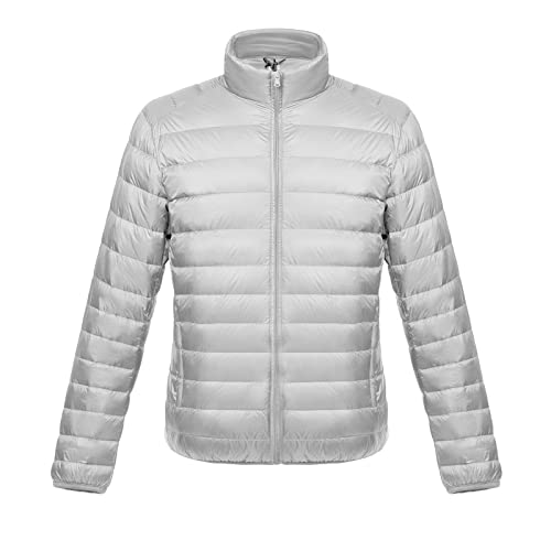 Veste d'hiver fine pour homme coupe-vent gris XL blouson chaud à capuche