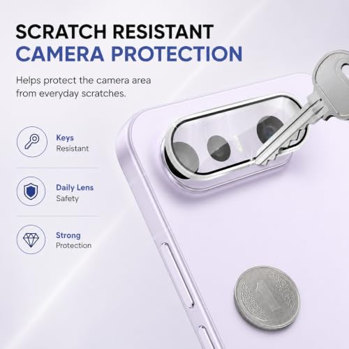 Image of FIRST MART Silver Camera Ring Guard Protector for Vivo X300 FE | Tempered Glass with Metal Alloy Rings, HD Clear, Scratch Resistant, Case-Friendly | Pack of 1