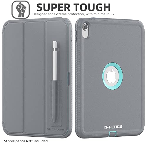 TECHGEAR D-FENCE Case for iPad 11" A16 (11th Gen 2025) & 10.9" (10th Gen 2022), Slim Rugged Smart Case with Stand - Image 3