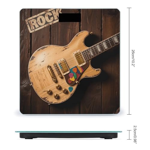 Báscula digital de baño con diseño de guitarra eléctrica miniatura 2