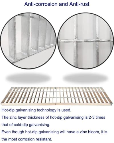 Image of Galvanized Steel Drain Grate, Driveway Channel Cover 40x10 in