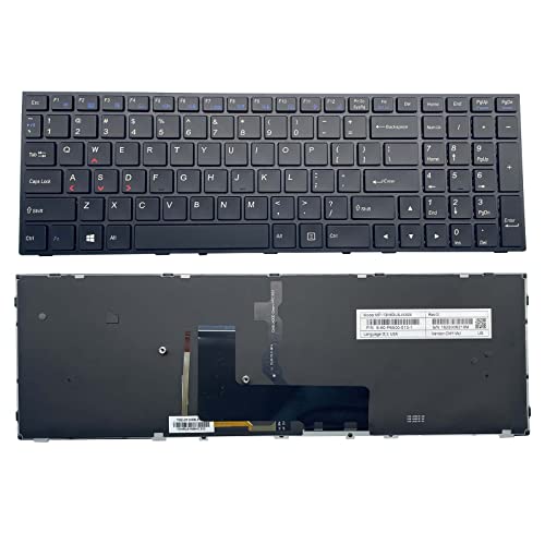 Clavier américain QWERTY pour PC portable Clevo Sager P650 P655SE MP-13H83USJ430B noir