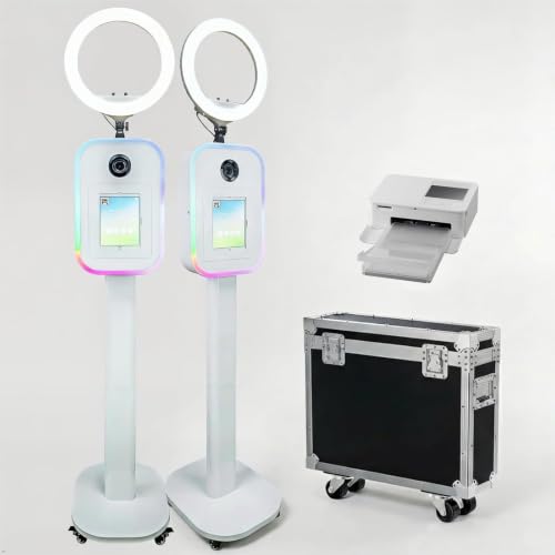 Kinect Moment 2-in-1 Portable Photo Booth Machine &ndash; Compatible with Ipad 10.2-13 & DSLR Camera, with Flight Case, App Control RGB Light for Parties/Events (PhotoBooth +Printer)