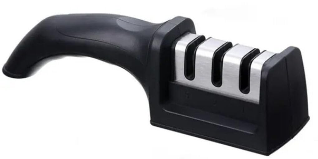 Kitchen Knife Sharpener, 3-Stage Knife Sharpening Tool Helps Repair, Restore, Polish Blades, Light Weight, Slip Resistant Handle, Easy to use Chef Accessories