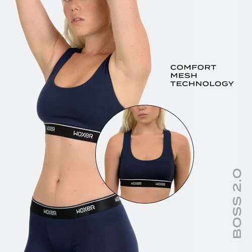 Image of Woxer Boss Bralette for Women - Wireless, Seamless Racerback - Modal Sports Bra, Lounge, Sleep Bralette, Wireless Bra