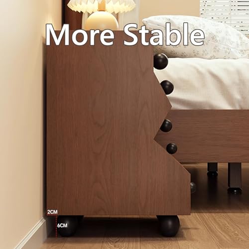 Table de chevet mince en bois marron pour ranger les petits espaces - 7