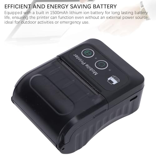 Annadue Bluetooth Quittungsdrucker, 58 Mm Tragbarer Thermaldrucker, 80 Mm/s Schneller Druck, USB/BT Dual Modus für Android für Quittungen QR Codes. 1500mah