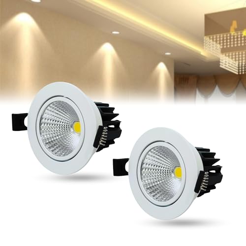 Image of D'Mak Moveble LED COB Light | Recessed LED Ceiling Light for Indoor Lighting | Warm White Color | Aluminium Body (2, 7 Watt)