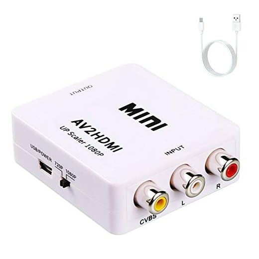 RCA to HDMI, AV to HDMI, Vilcome 1080P Mini RCA Composite CVBS AV to HDMI Video Audio Converter Adapter Supporting PAL/NTSC with USB Charge Cable for PC Laptop Xbox PS4 PS3 TV STB VHS VCR DVD( White)
