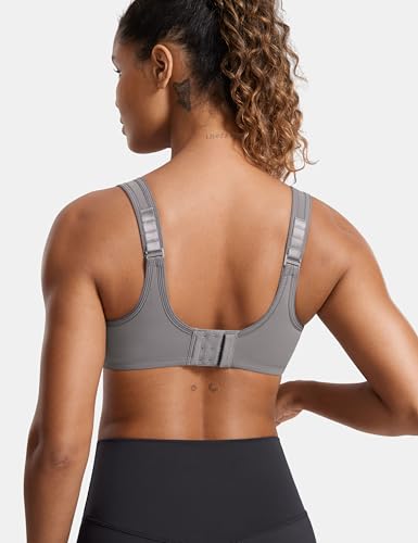 Image of SYROKAN Women's Max Control Underwire Sports Bra High Impact Plus Size with Adjustable Straps Unlined Bra