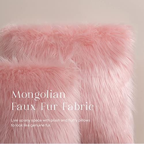 Image of Phantoscope Decoractive New Luxury Series Merino Style Pink Fur Throw Pillow Case Cushion Cover 18 x 18 45cm x 45cm by PHANTOSCOPE
