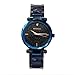 Produktbild Estelle-tong Classic Damen-Armbanduhr Stilvolle Persönlichkeits Uxus- Sternenhimmel Quarz Frauen Uhren Edelstahl Wasserdicht 24 cm,Blue