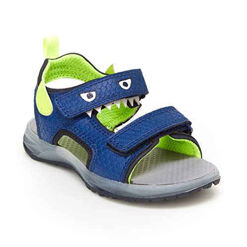 carter's Boys' Cade Hook and Loop Light-up Sandal, BLUE, 7 M US Big