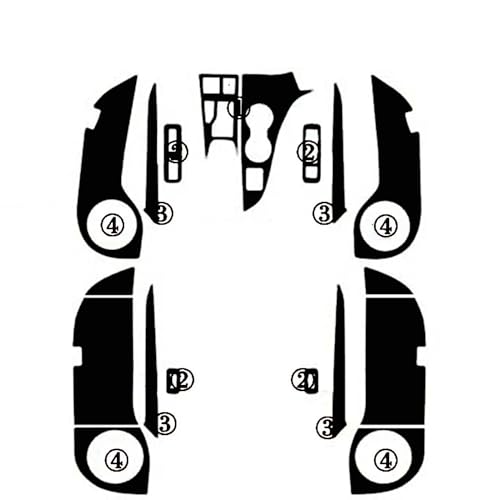 Autocollants de poignée de porte de panneau de commande central Lexus RX