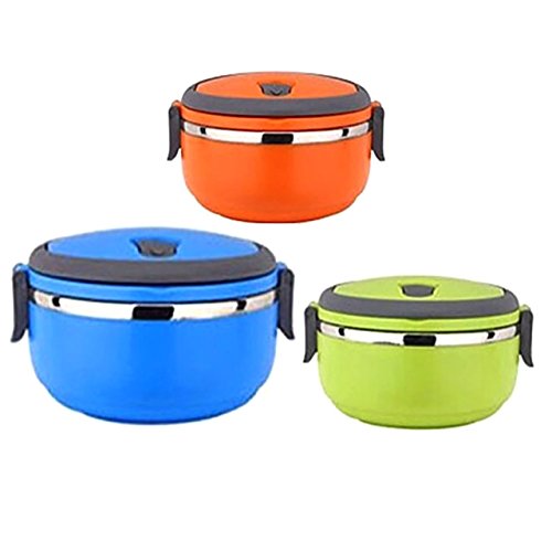 1Pcs Stainless Steel Bento Food Container for Kids Thermal Food Container Round Shape Portable