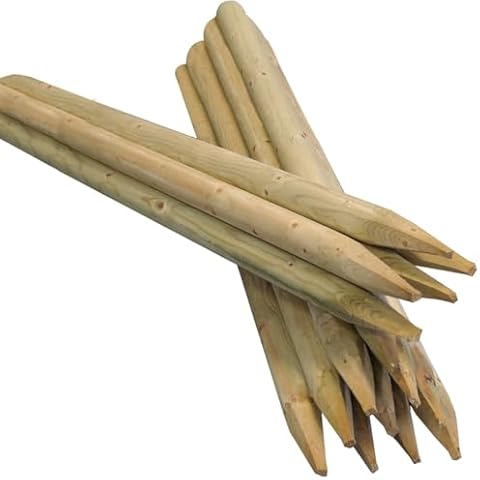 Suregreen Rounded Wooden Fence Stakes 10 Pack Cover