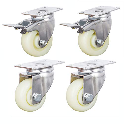 LX^[4 wr[f[eB[LX^[zC[ 100mm 4C`A440kgAXCxv[giCYƗALX^[TCgu[LtAHpƋg[e[u,White-3in 2brake+2swivel