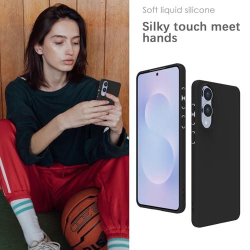 Image of YATWIN Silicone Case for Samsung Galaxy S25 FE 4G, Soft-Touch, Shockproof, DustProof, Antiskid Phone Cover for Samsung Galaxy S25 FE - Black