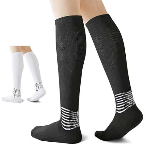 IRAMY Compression Ankle Support Socks for Women & Men 20-30mmHg Coolmax Wicking Knee High Socks For Nurse,Travel,Pregracy Cover