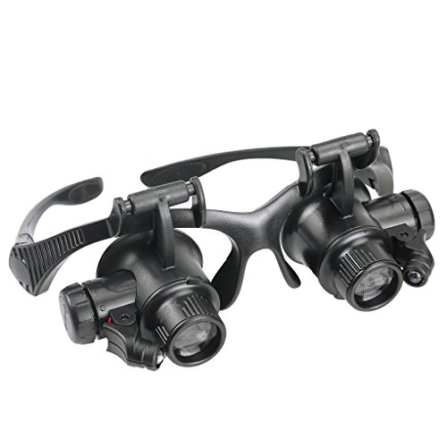 Jóias Lupas 10X 15X 20X 25X Eye Magnifier Lupa Olho de Reparação do Relógio Magnifier Vidros Com 2 l